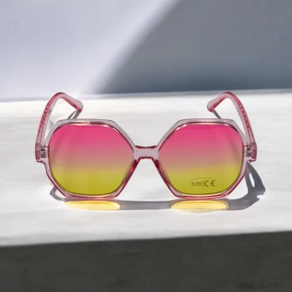 DASOON VISION ΓΥΑΛΙΑ ΗΛΙΟΥ ΣΤΥΛ CIRCULAR ΠΟΛΥΓΩΝΟ ΡΟΖ ΜΕ ΡΟΖ ΚΙΤΡΙΝΟ DEGRADE ΦΑΚΟ