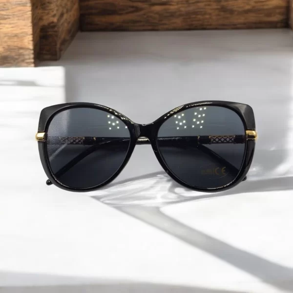 DASOON VISION ΓΥΑΛΙΑ ΗΛΙΟΥ ΣΤΥΛ SQUARE ΜΑΥΡΟ ΜΕ ΜΠΛΕ ΦΑΚΟ ΚΑΙ ΧΡΥΣΗ ΛΕΠΤΟΜΕΡΕΙΑ ΣΤΟΥΣ ΒΡΑΧΙΟΝΕΣ