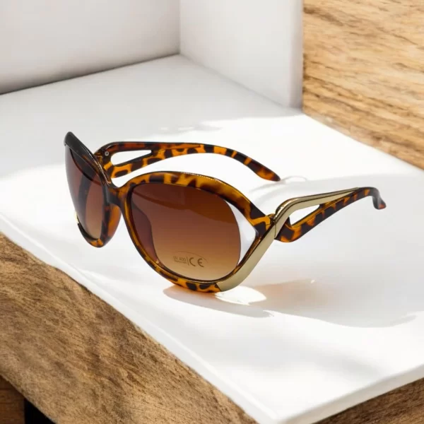 DASOON VISION ΓΥΑΛΙΑ ΗΛΙΟΥ ΣΤΥΛ RECTANGULAR ΚΑΦΕ ΤΙΓΡΕ ΜΕ ΚΑΦΕ DEGRADE ΦΑΚΟ ΚΑΙ ΧΡΥΣΗ ΛΕΠΤΟΜΕΡΕΙΑ ΣΤΟΥΣ ΒΡΑΧΙΟΝΕΣ