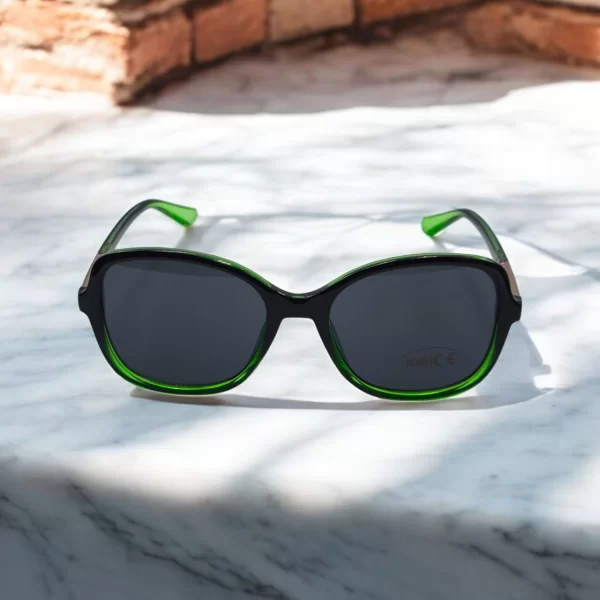 DASOON VISION ΓΥΑΛΙΑ ΗΛΙΟΥ ΣΤΥΛ RECTANGULAR ΜΑΥΡΟ ΜΕ ΠΡΑΣΙΝΟ ΚΑΙ ΓΚΡΙ ΦΑΚΟ