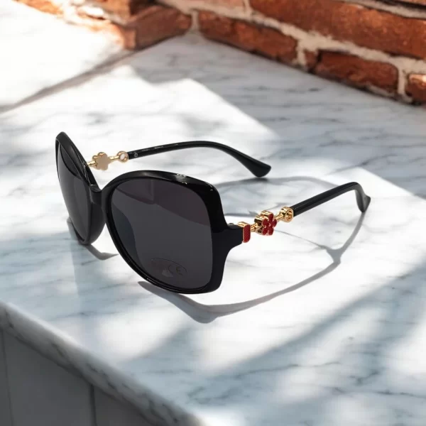 DASOON VISION ΓΥΑΛΙΑ ΗΛΙΟΥ ΣΤΥΛ RECTANGULAR ΜΑΥΡΟ ΜΕ ΚΟΚΚΙΝΗ ΛΕΠΤΟΜΕΡΕΙΑ ΣΤΟΥΣ ΒΡΑΧΙΟΝΕΣ ΚΑΙ ΜΑΥΡΟ ΦΑΚΟ