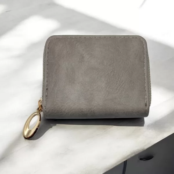 ANGEL COLLECTION ΓΥΝΑΙΚΕΙΟ ΠΟΡΤΟΦΟΛΙ ΓΚΡΙ ΜΕ ΧΡΥΣΟ ΦΕΡΜΟΥΑΡ ΑΠΌ ΤΕΧΝΟΔΕΡΜΑ