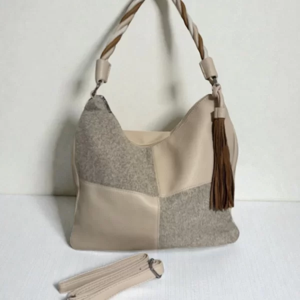 MAX FLY ΓΥΝΑΙΚΕΙΑ ΤΣΑΝΤΑ ΩΜΟΥ ΚΑΙ ΧΙΑΣΤΙ ΣΕ ΚΡΕΜ ΧΡΩΜΑ