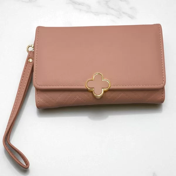 DARK HORSE S.L. ΓΥΝΑΙΚΕΙΟ ΠΟΡΤΟΦΟΛΙ ΡΟΖ ΜΕ ΑΝΑΓΛΥΦΟΥΣ ΡΟΜΒΟΥΣ ΚΑΙ ΛΟΥΡΑΚΙ