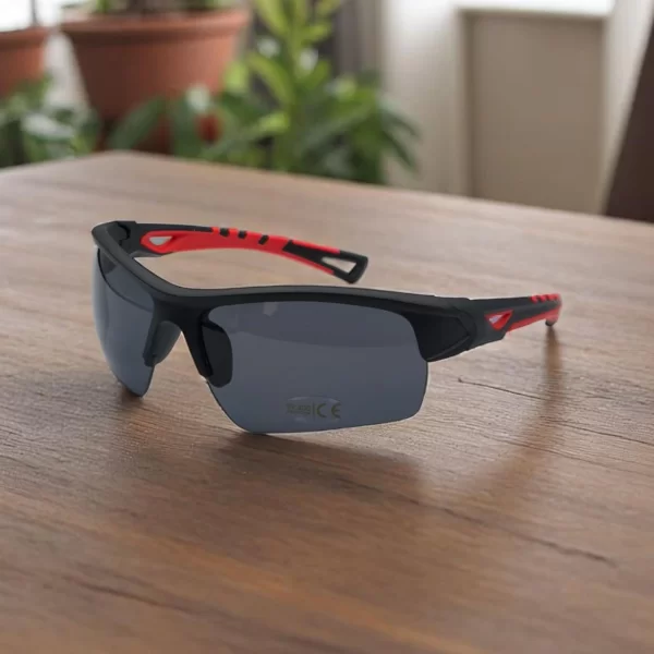 DASOON VISION ΓΥΑΛΙΑ ΗΛΙΟΥ SPORT STYLE ΜΑΥΡΟ ΜΑΤ ΜΕ ΜΑΥΡΟ ΦΑΚΟ ΚΑΙ ΚΟΚΚΙΝΟΥΣ ΒΡΑΧΙΟΝΕΣ