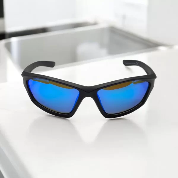 DASOON VISION ΓΥΑΛΙΑ ΗΛΙΟΥ POLARIZED SPORT STYLE ΜΑΥΡΟ ΜΑΤ ΜΕ ΜΠΛΕ ΚΑΘΡΕΠΤΗ ΦΑΚΟ