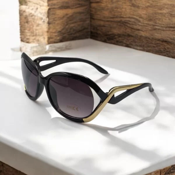 DASOON VISION ΓΥΑΛΙΑ ΗΛΙΟΥ ΣΤΥΛ RECTANGULAR ΜΑΥΡΟ ΜΕ ΓΚΡΙ DEGRADE ΦΑΚΟ ΚΑΙ ΧΡΥΣΗ ΛΕΠΤΟΜΕΡΕΙΑ ΣΤΟΥΣ ΒΡΑΧΙΟΝΕΣ