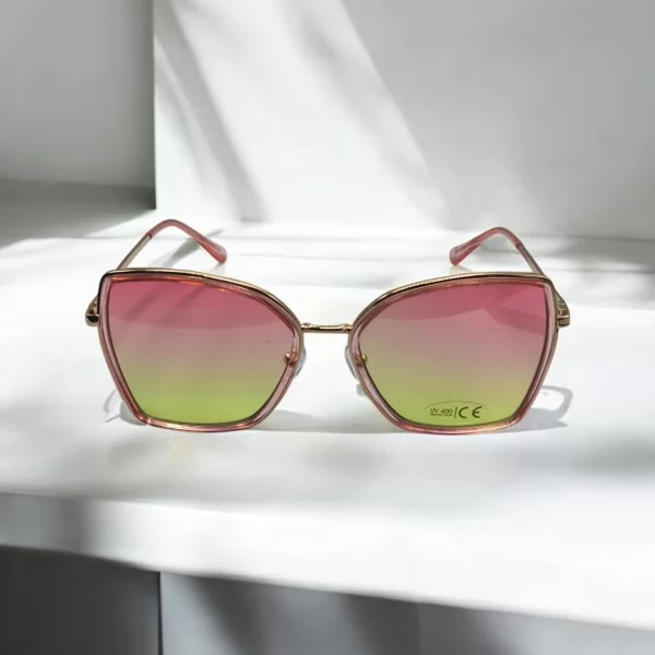 DASOON VISION ΓΥΑΛΙΑ ΗΛΙΟΥ ΣΤΥΛ RECTANGULAR ΧΡΥΣΟ ΚΑΙ ΡΟΖ ΚΙΤΡΙΝΟ ΗΜΙΔΙΑΦΑΝΟ ΦΑΚΟ