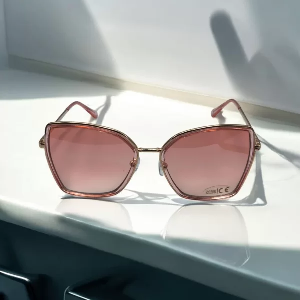 DASOON VISION ΓΥΑΛΙΑ ΗΛΙΟΥ ΣΤΥΛ RECTANGULAR ΧΡΥΣΟ ΚΑΙ ΡΟΖ ΗΜΙΔΙΑΦΑΝΟ ΦΑΚΟ