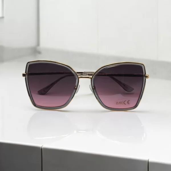 DASOON VISION ΓΥΑΛΙΑ ΗΛΙΟΥ ΣΤΥΛ RECTANGULAR ΧΡΥΣΟ ΚΑΙ ΜΩΒ ΗΜΙΔΙΑΦΑΝΟ ΦΑΚΟ