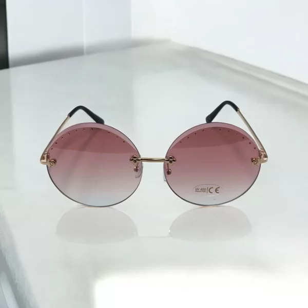 DASOON VISION ΓΥΑΛΙΑ ΗΛΙΟΥ ΣΤΥΛ CIRCULAR ΧΡΥΣΟ ΚΑΙ ΡΟΖ ΦΑΚΟ ΜΕ ΣΤΡΑΣ
