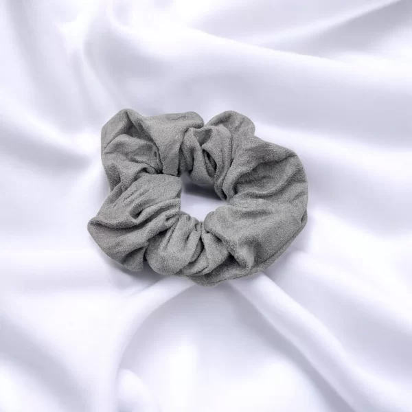 OEM ΛΑΣΤΙΧΑΚΙ ΜΑΛΛΙΩΝ SCRUNCHIE ΜΟΝΟΧΡΩΜΟ ΓΚΡΙ ΜΑΛΑΚΟ ΥΦΑΣΜΑ