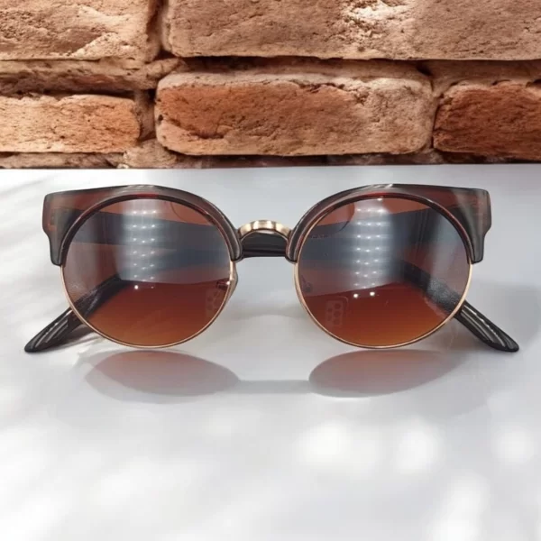 DASOON VISION ΓΥΑΛΙΑ ΗΛΙΟΥ ΣΤΡΟΓΓΥΛΑ ΚΑΦΕ ΜΕ ΚΑΦΕ ΦΑΚΟ ΚΑΙ ΧΡΥΣΗ ΛΕΠΤΟΜΕΡΕΙΑ