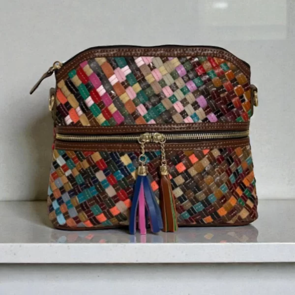 OEM ΓΥΝΑΙΚΕΙΑ ΤΣΑΝΤΑ ΩΜΟΥ ΠΟΛΥΧΡΩΜΗ ΜΕ ΠΛΕΞΗ