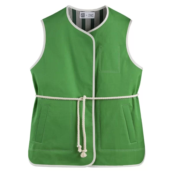 CHLOE STORA X LA REDOUTE Αμάνικο καπιτονέ μπουφάν διπλής όψης