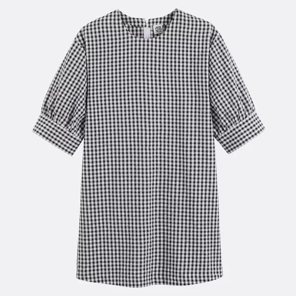 La Redoute Collections Κοντό φόρεμα με μοτίβο καρό Vichy και μανίκια μπαλον