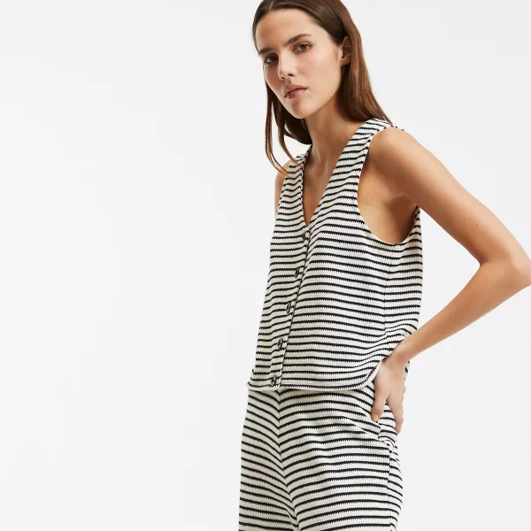 La Redoute Collections Αμάνικη ζακέτα με ρίγες