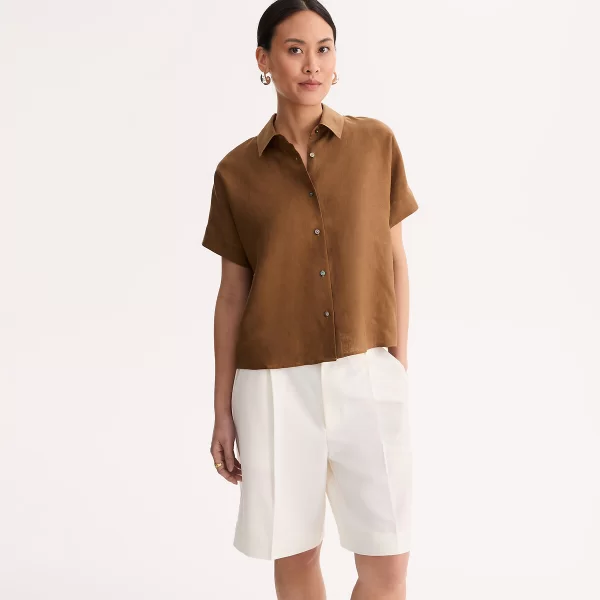 Anne Weyburn Πουκάμισο λινό με κοντά μανίκια