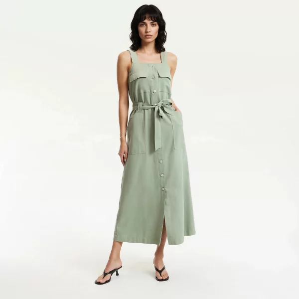 La Redoute Collections Φόρεμα midi με τιράντες από lyocell και βαμβάκι