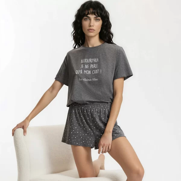 SO'HOME Πυτζάμα με σορτς από βαμβακερό ζερσεΐ