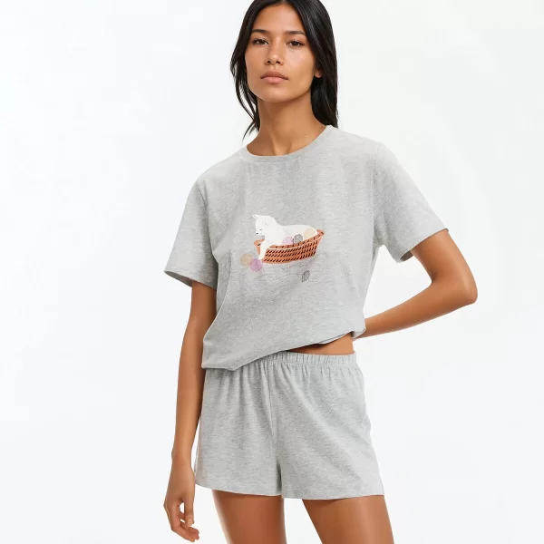 SO'HOME Πυτζάμα με σορτς από βαμβακερό ζέρσεϊ