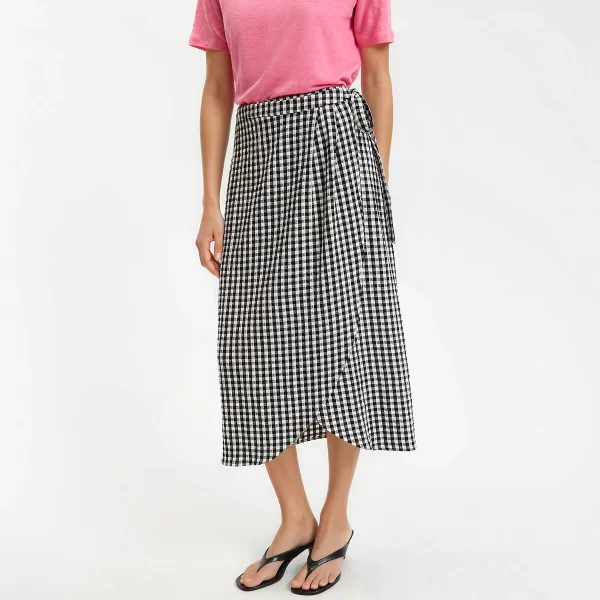 La Redoute Collections Μίντι φούστα με σταυρωτό σχέδιο και καρό μοτίβο