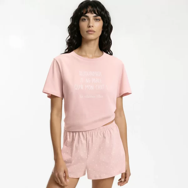 SO'HOME Πυτζάμα με σορτς από βαμβακερό ζερσεΐ