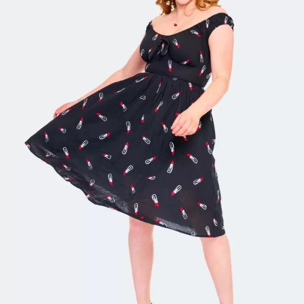 PerfectDress.gr vintage cotton pinup φόρεμα Lipstic