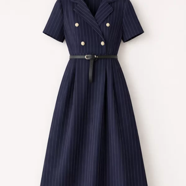 PerfectDress.gr blazer ριγέ φόρεμα γραφείου Gert μπλε navy