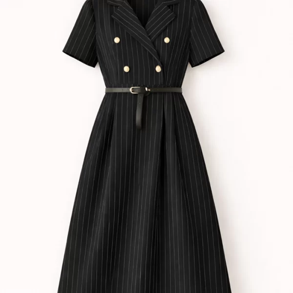 PerfectDress.gr blazer ριγέ φόρεμα γραφείου Gert μαύρο