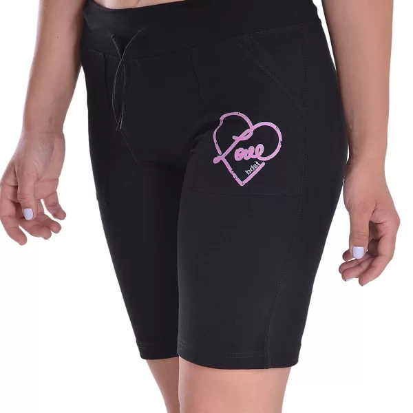 Body Style Γυναικεία βαμβακερή βερμούδα σε μαύρο χρώμα