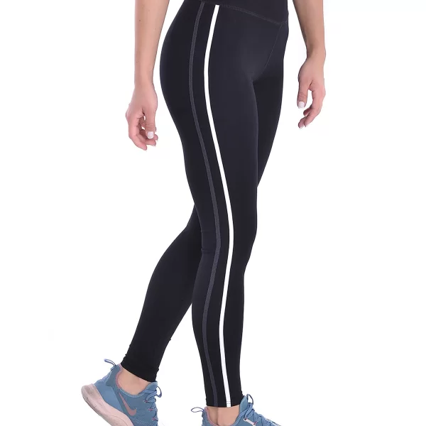 Body Style Γυναικείο ψηλόμεσο κολάν 2 stripes σε μαύρο χρώμα