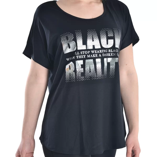 Vactive Γυναικείο μπλουζάκι ριχτό σε μαύρο χρώμα