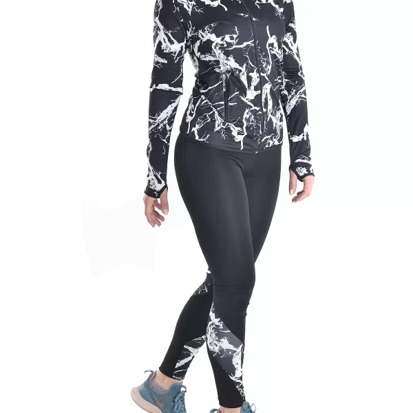 Vactive Γυναικείο σετ ζακέτα και κολάν με σχέδιο μάρμαρο