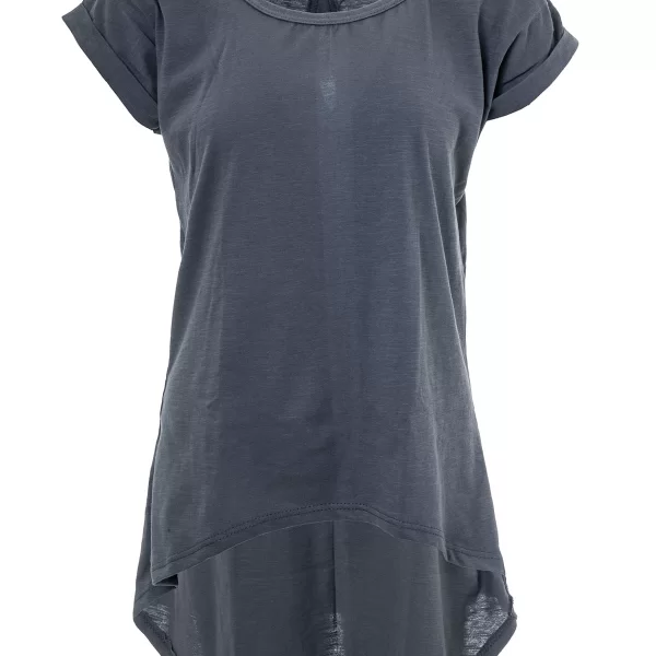 SIXTY DEGREES Γυναικείο κοντομάνικο ριχτό μπλουζάκι σε γκρι χρώμα