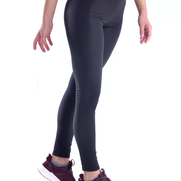 SIXTY DEGREES Γυναικείο κολάν δερματίνη σε ματ μαύρο χρώμα