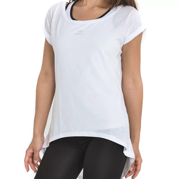 SIXTY DEGREES Γυναικείο κοντομάνικο ριχτό μπλουζάκι σε λευκό χρώμα