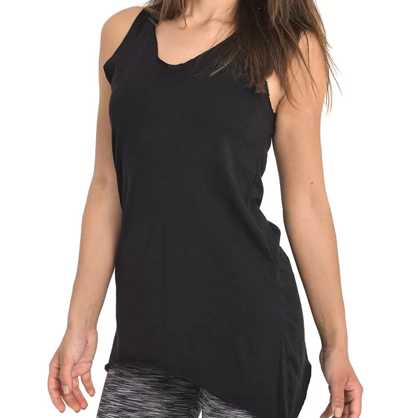 SIXTY DEGREES Γυναικείο αμάνικο μπλουζάκι σε μαύρο χρώμα