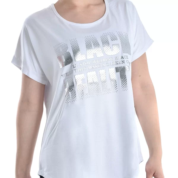 Vactive Γυναικείο μπλουζάκι ριχτό σε λευκό χρώμα