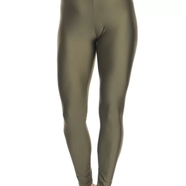 SIXTY DEGREES Γυναικείο αθλητικό κολάν gloss and shiny σε χακί χρώμα