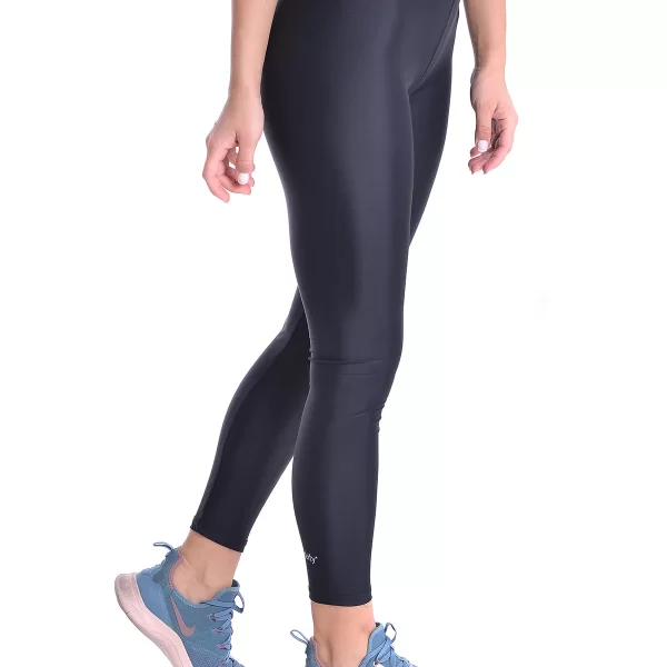 SIXTY DEGREES Γυναικείο αθλητικό κολάν μαύρο ματ metalic