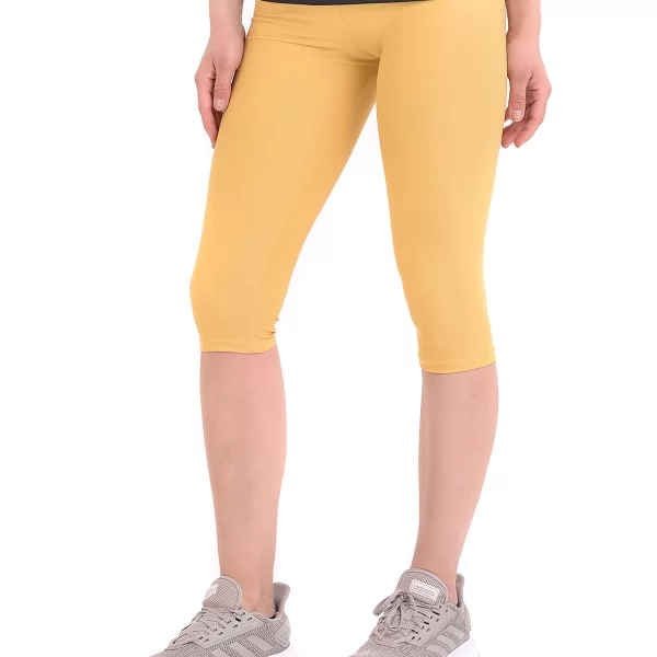 SIXTY DEGREES Γυναικείο αθλητικό κάπρι mat metallic σε κίτρινο χρώμα