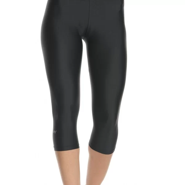 SIXTY DEGREES Γυναικείο αθλητικό κάπρι mat metallic σε μαύρο χρώμα