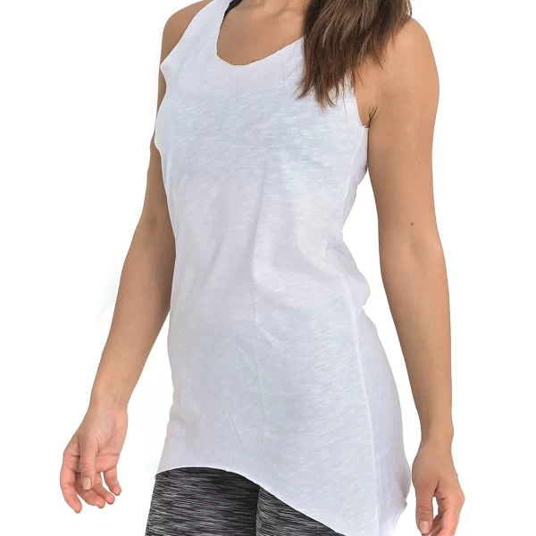 SIXTY DEGREES Γυναικείο αμάνικο μπλουζάκι σε λευκό χρώμα