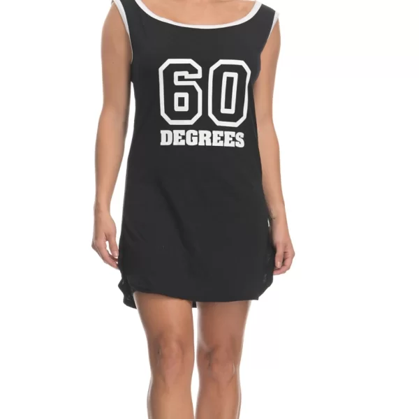 SIXTY DEGREES Γυναικείο αμάνικο μπλουζοφόρεμα με τύπωμα