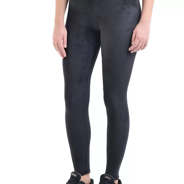 SIXTY DEGREES Γυναικείο κολάν βελουτέ σε μαύρο χρώμα