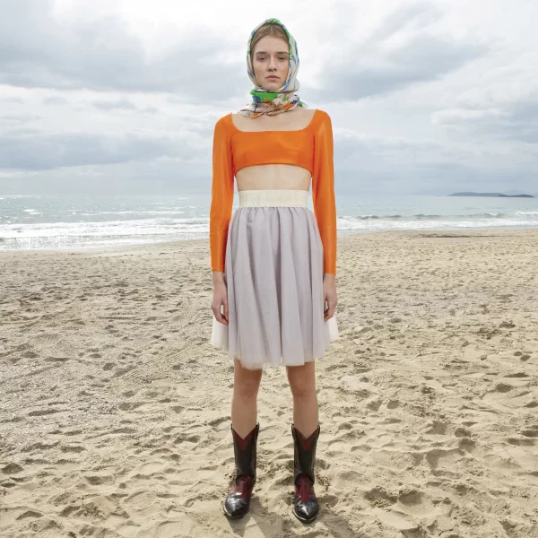 Joanna Misseli Τουλίνη Φούστα Κοντή Γκρι