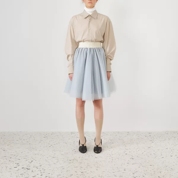 Joanna Misseli Τουλίνη Φούστα Γκρι Σιέλ Κοντή