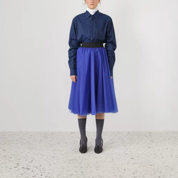 Joanna Misseli Τουλίνη Φούστα Μπλε Ραφ Μίντι