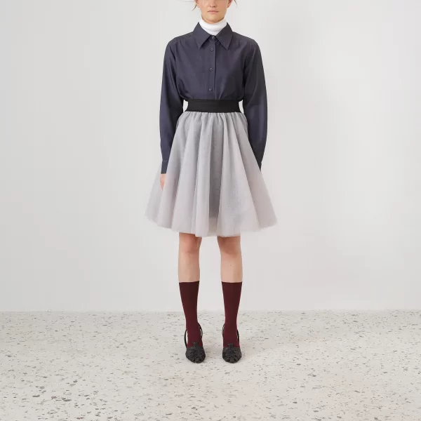 Joanna Misseli Τουλίνη Φούστα Γκρι Κοντή